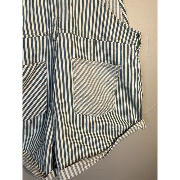 Free People We The Free Railroad Striped Ziggy Shortalls - Picture 10 of 13